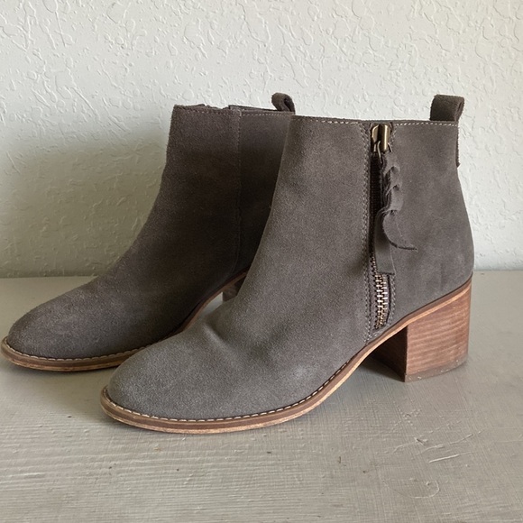 bp Shoes - BP. - Taupe Suede Leather Heel Ankle Boot